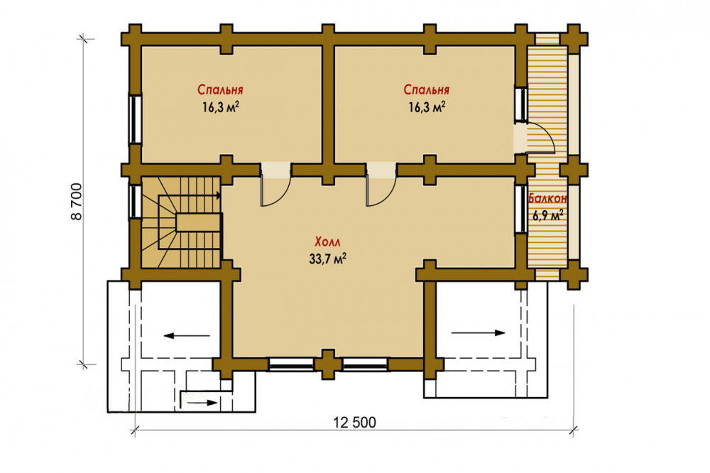 План 2 этажа деревянного дома Вика