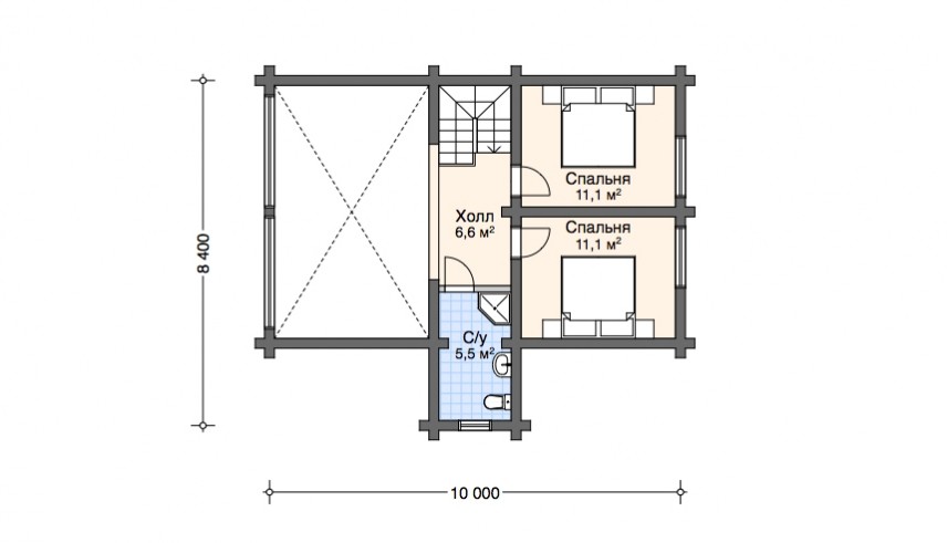 План 2-го этажа деревянного дома София