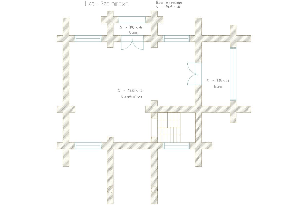 Планировка 2-го этажа бани «Вероника»