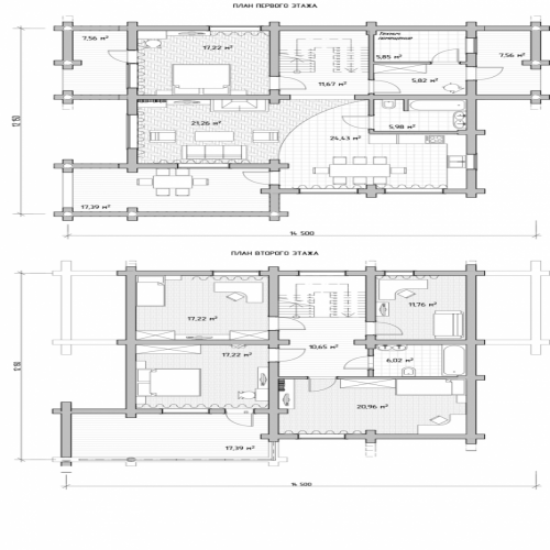 Планировка этажей деревянного дома Эко